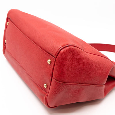 Sicily Large Red Dauphine Leather