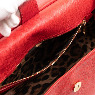 Sicily Large Red Dauphine Leather