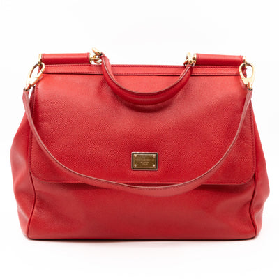 Sicily Large Red Dauphine Leather