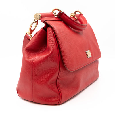 Sicily Large Red Dauphine Leather