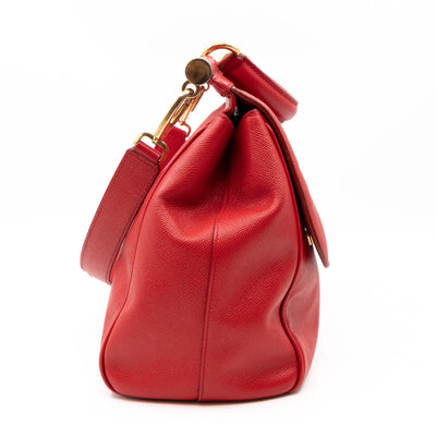 Sicily Large Red Dauphine Leather