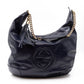 Soho Chain Hobo Crushed Patent Leather Blue