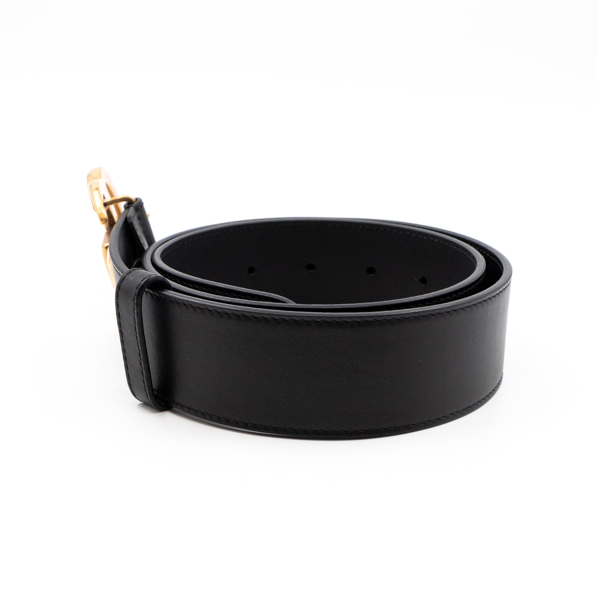 GG Marmont Wide Black Leather Belt 75 cm