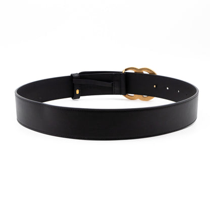 GG Marmont Wide Black Leather Belt 75 cm