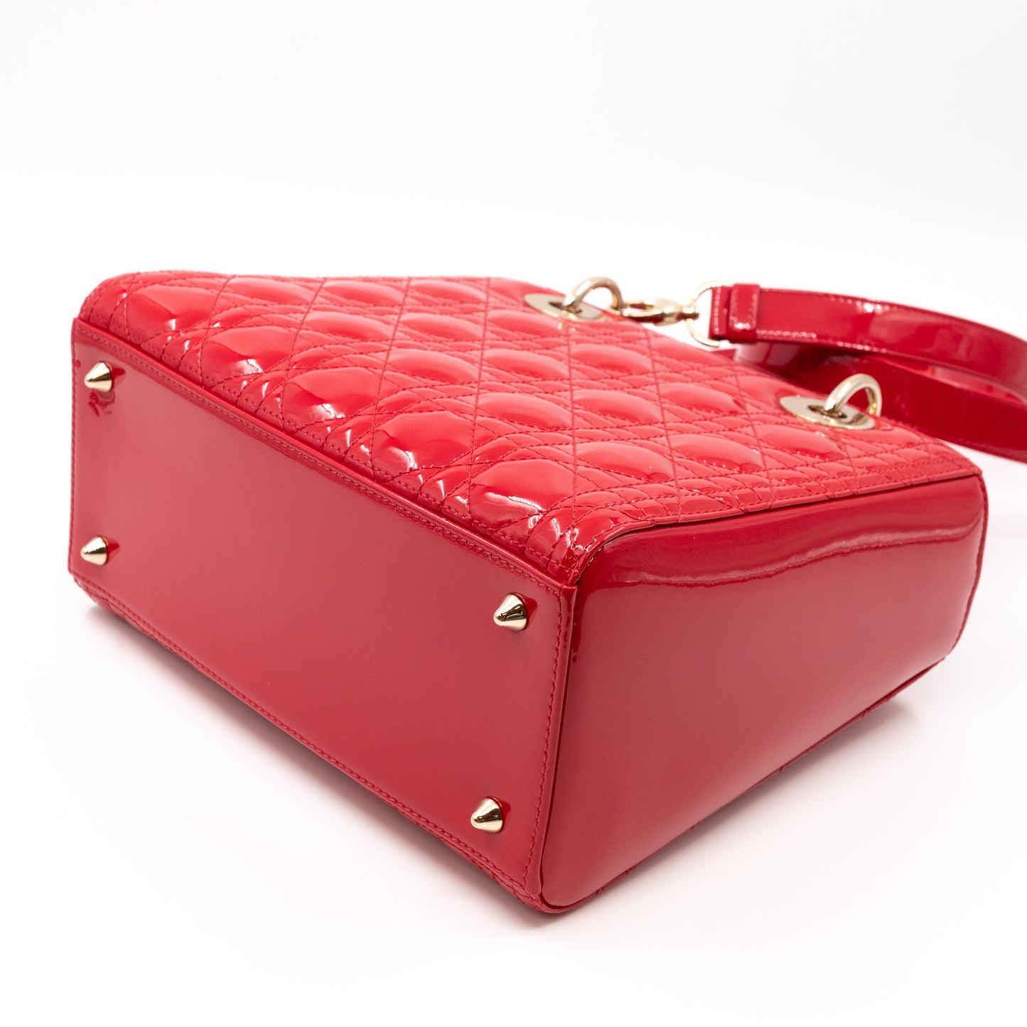 Lady Dior Medium Red Patent Leather