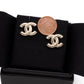 CC Lace Engraved Earrings Light Gold