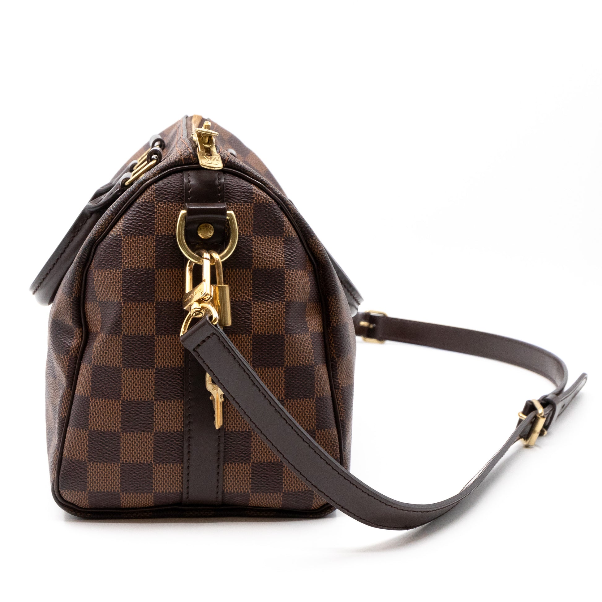 LV Speedy Bandoulière 25 Damier Ebene GHW 25 × 19 × 15 cm Made in France  Year 2022 9-9.5/10 Great (some interior signs of use and marks…