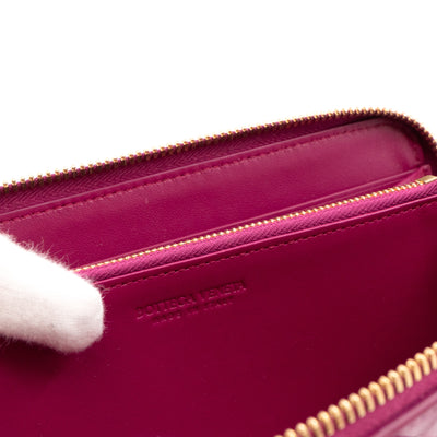 Zip Around Wallet Intrecciato Fuchsia
