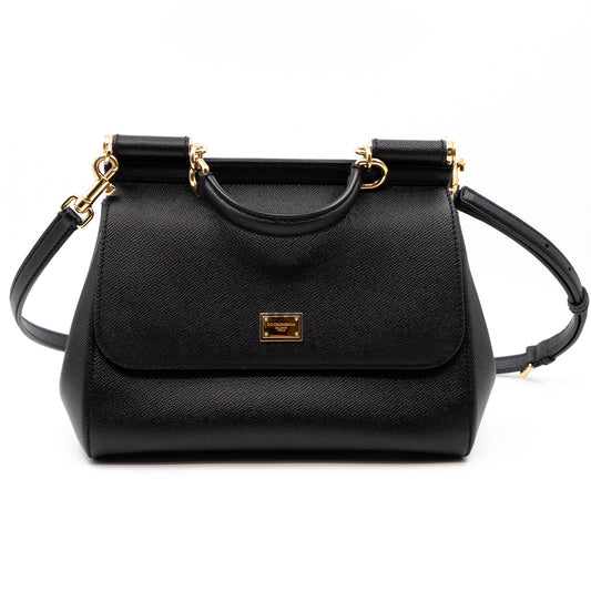 Sicily Medium Black Dauphine Leather