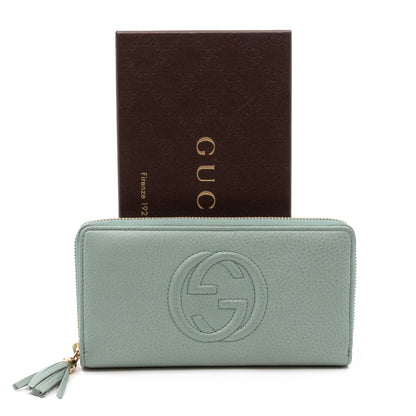 Soho Zip Around Wallet Mint Green Leather