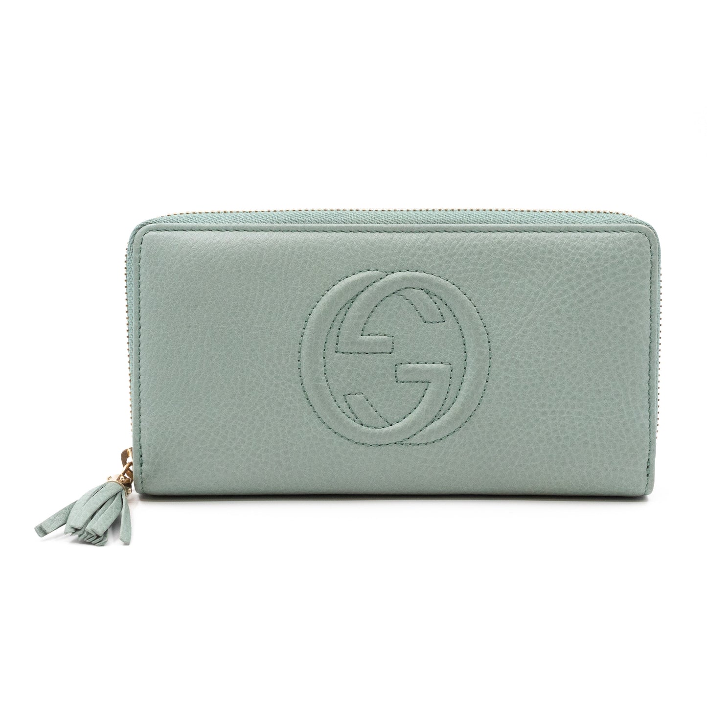 Soho Zip Around Wallet Mint Green Leather