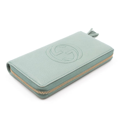 Soho Zip Around Wallet Mint Green Leather