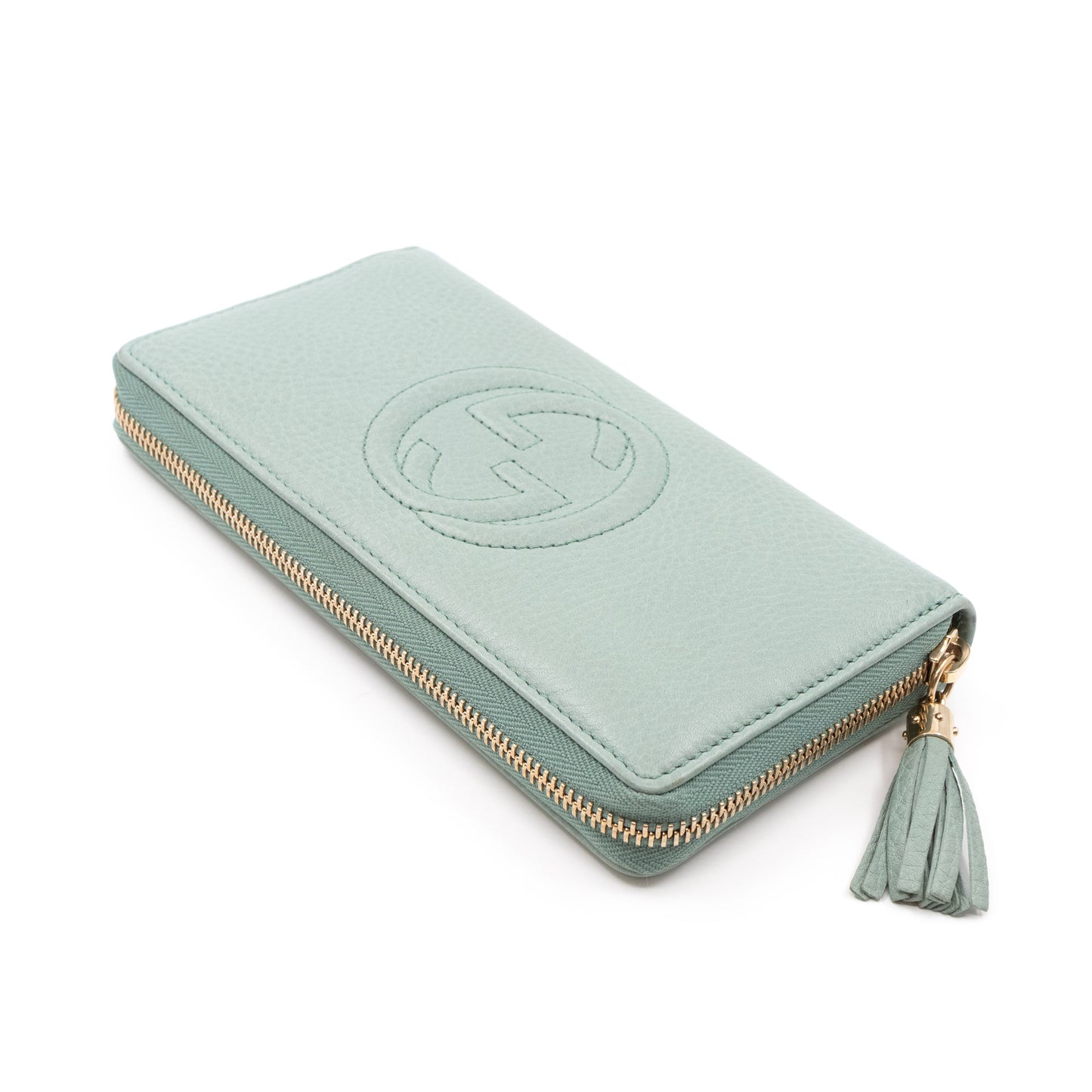 Soho Zip Around Wallet Mint Green Leather