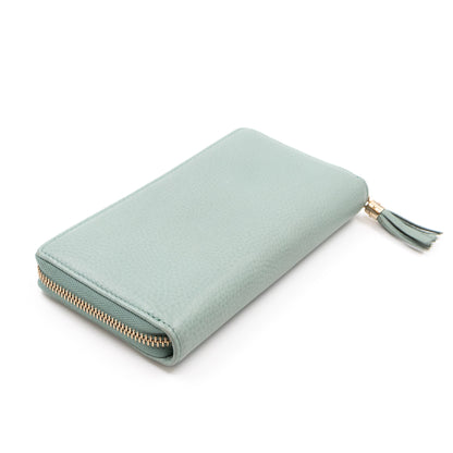 Soho Zip Around Wallet Mint Green Leather