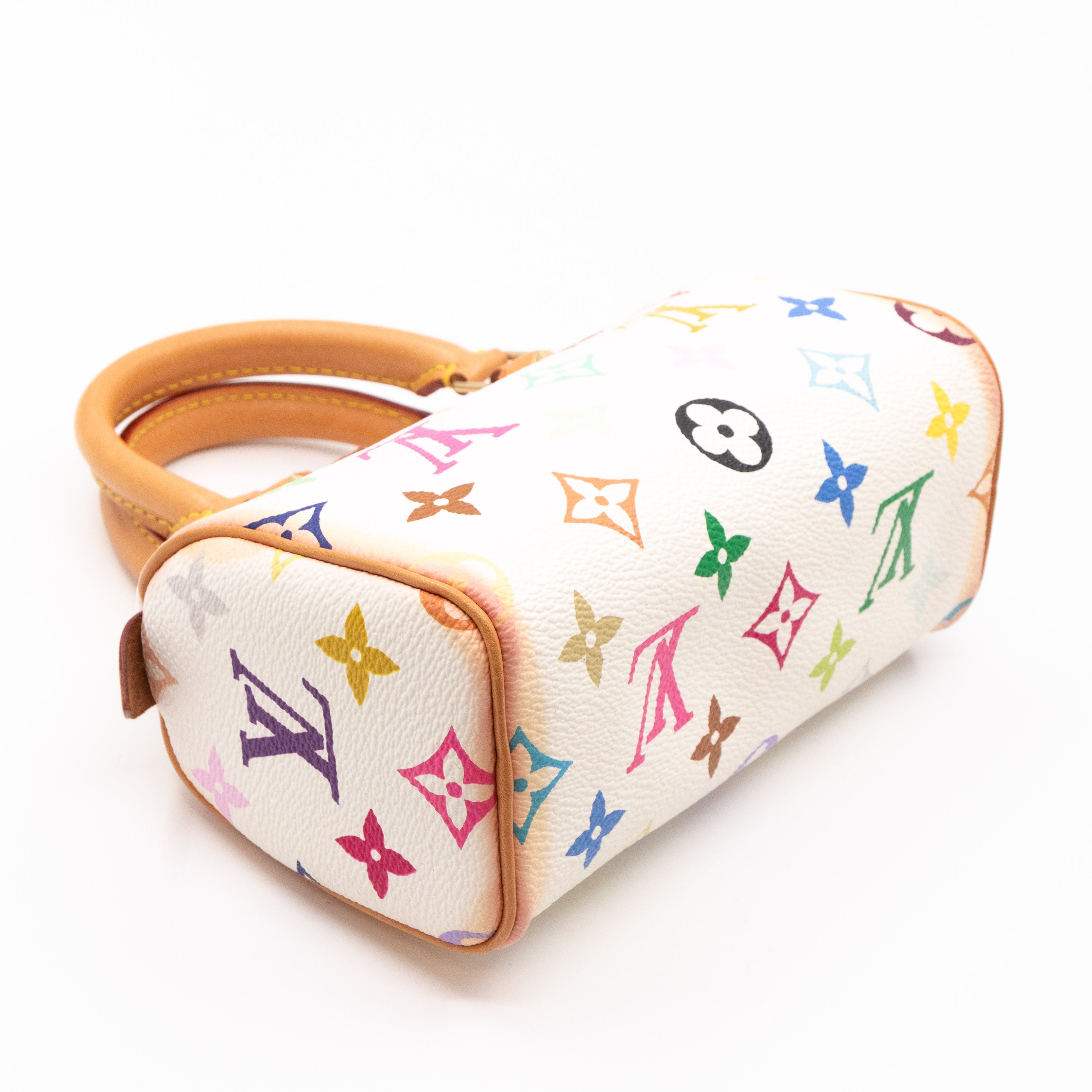 Louis vuitton multicolor mini sac sales hl speedy bag white