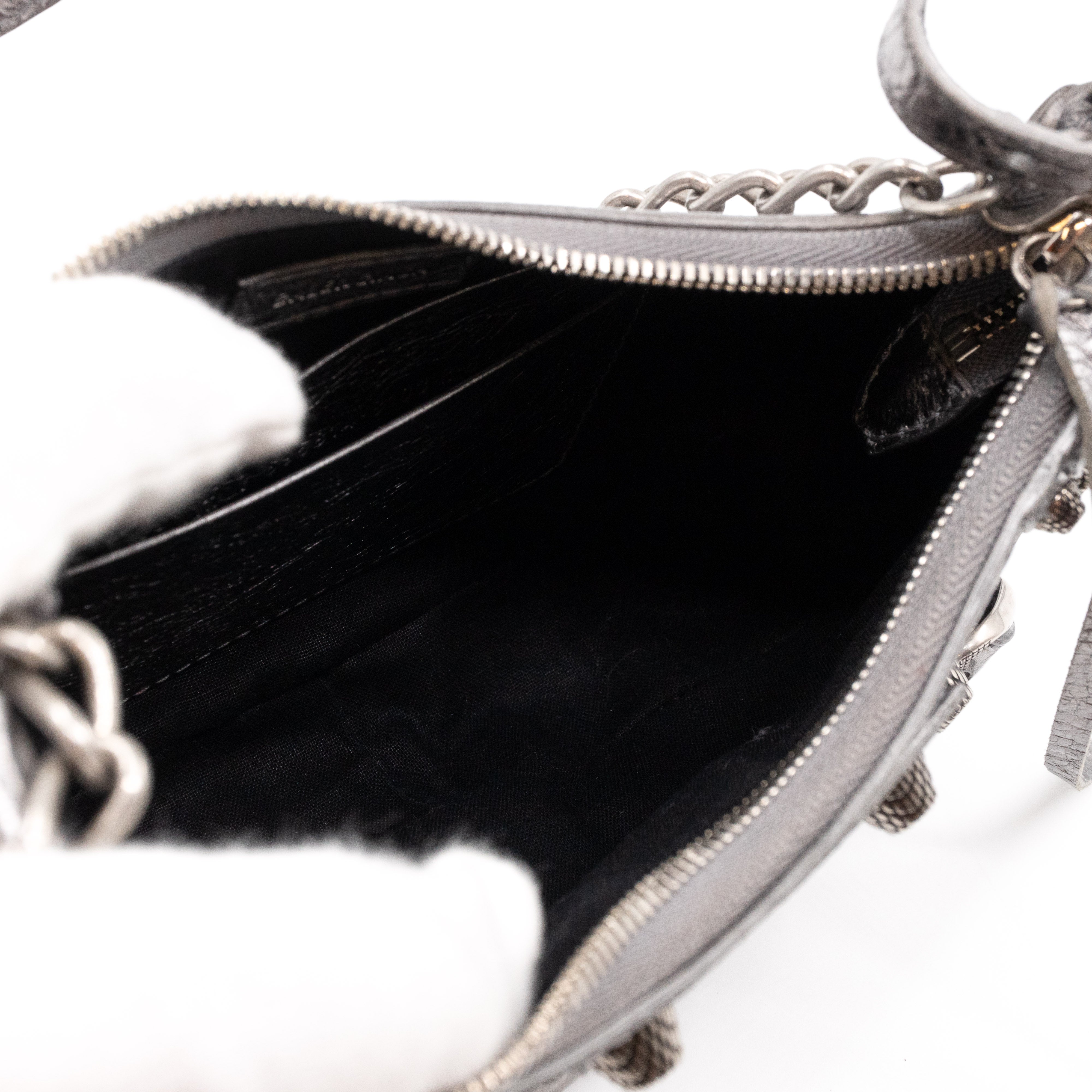 Le Cagole Mini Silver Leather