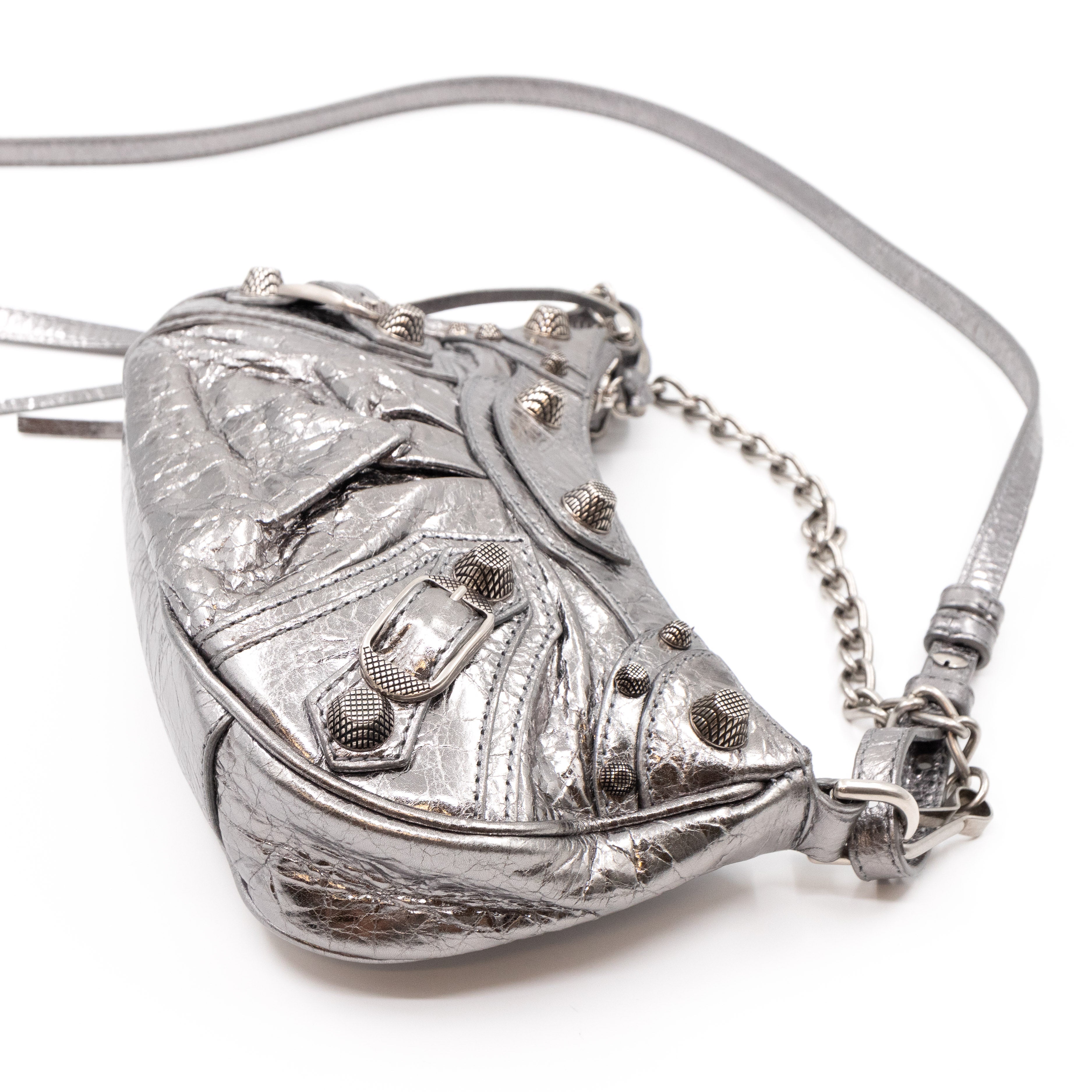 Le Cagole Mini Silver Leather