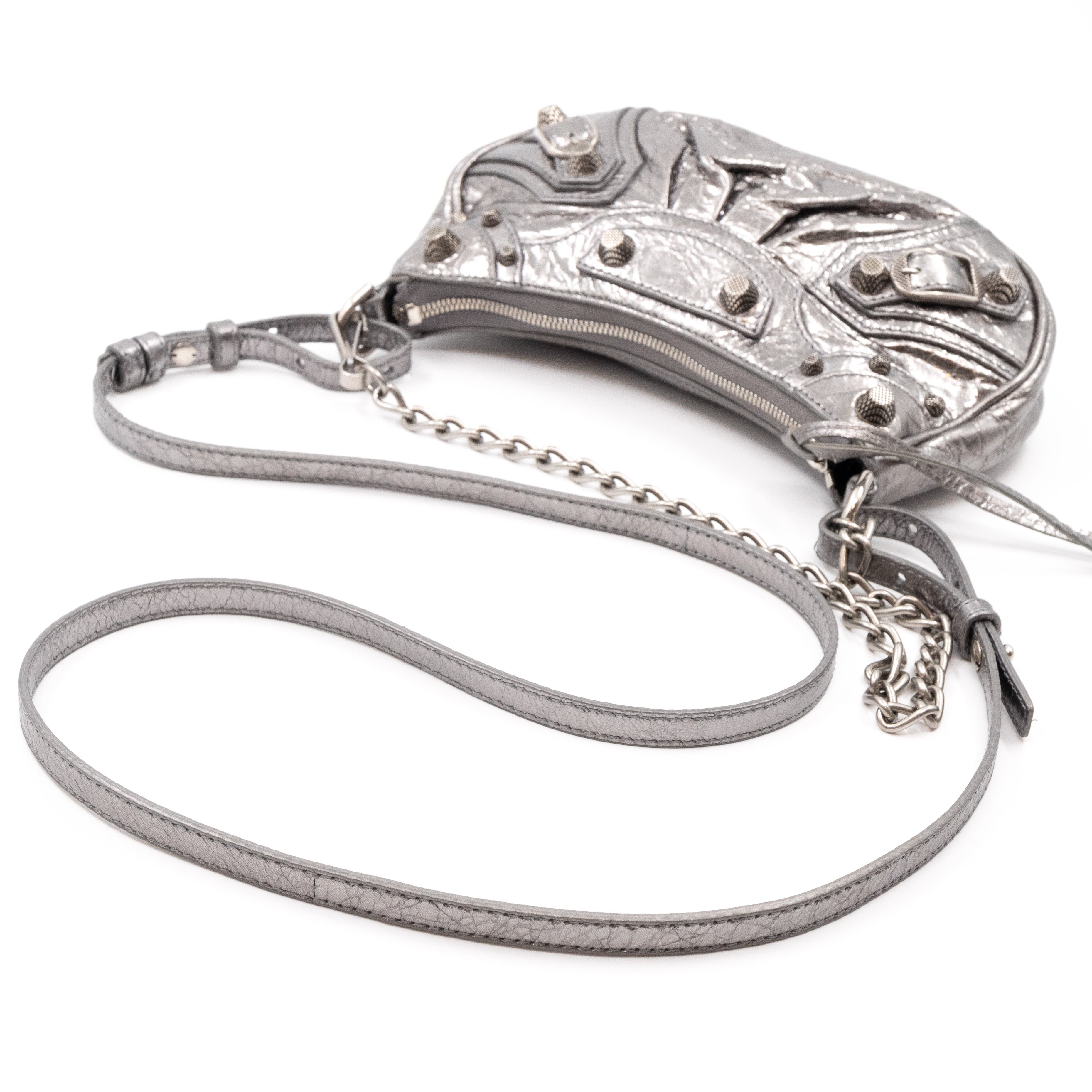 Le Cagole Mini Silver Leather