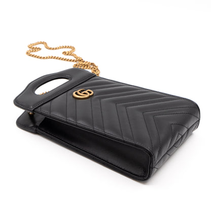 Gucci GG Marmont Top Handle Mini Bag Black Leather – Queen Station