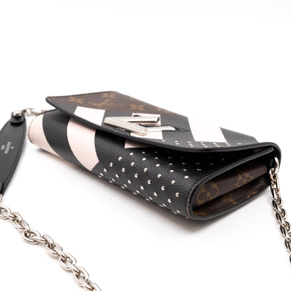 Twist Chain Wallet Monogram & Studded Leather