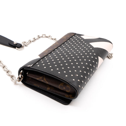 Twist Chain Wallet Monogram & Studded Leather