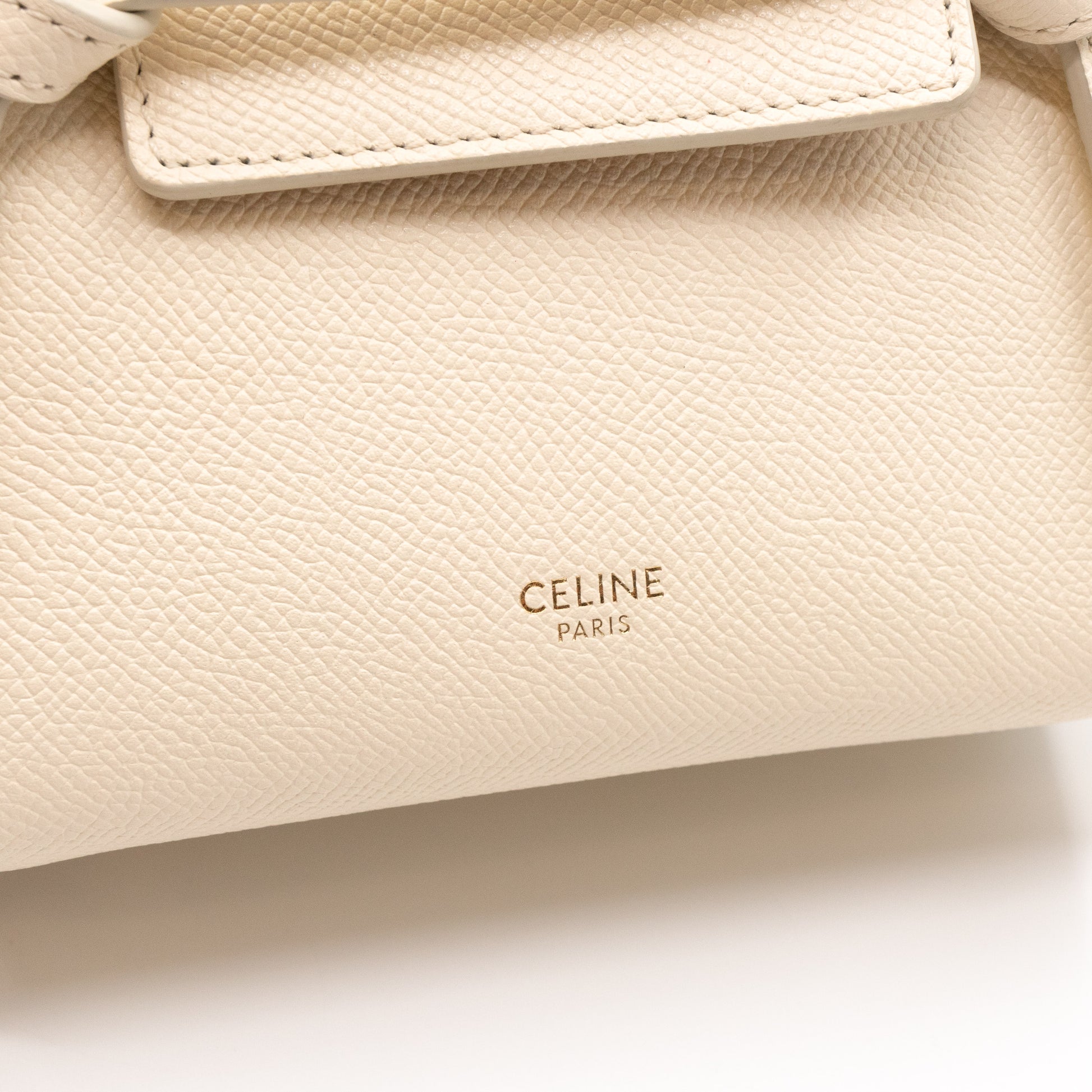 Céline – Celine Pico Belt Bag Ecru Leather Gold Hardware – Queen