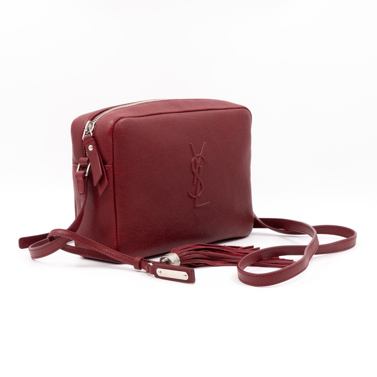 Saint Laurent – Saint Laurent YSL Monogram Lou Camera Bag Burgundy Leather  – Queen Station