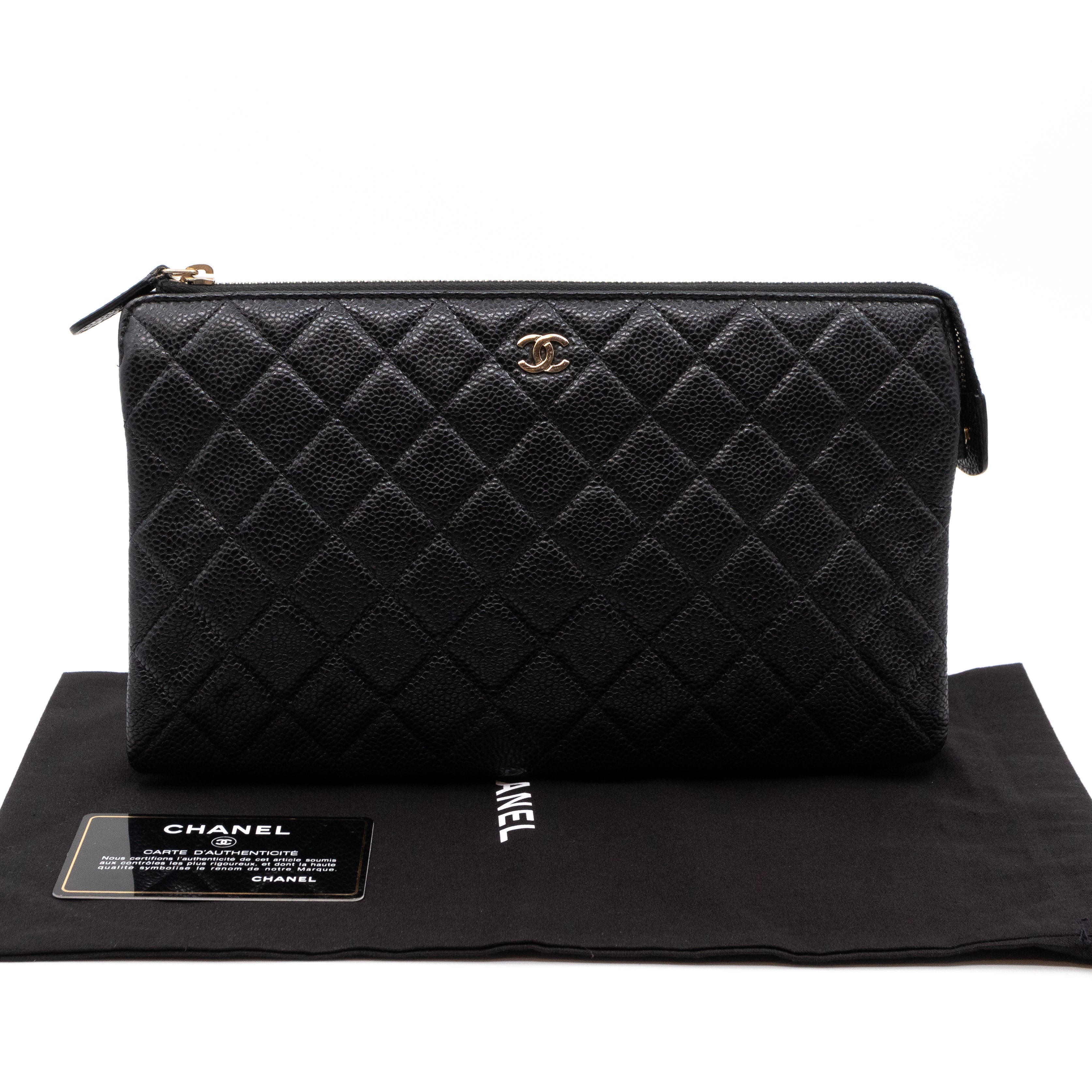 Chanel classic pouch cheap black