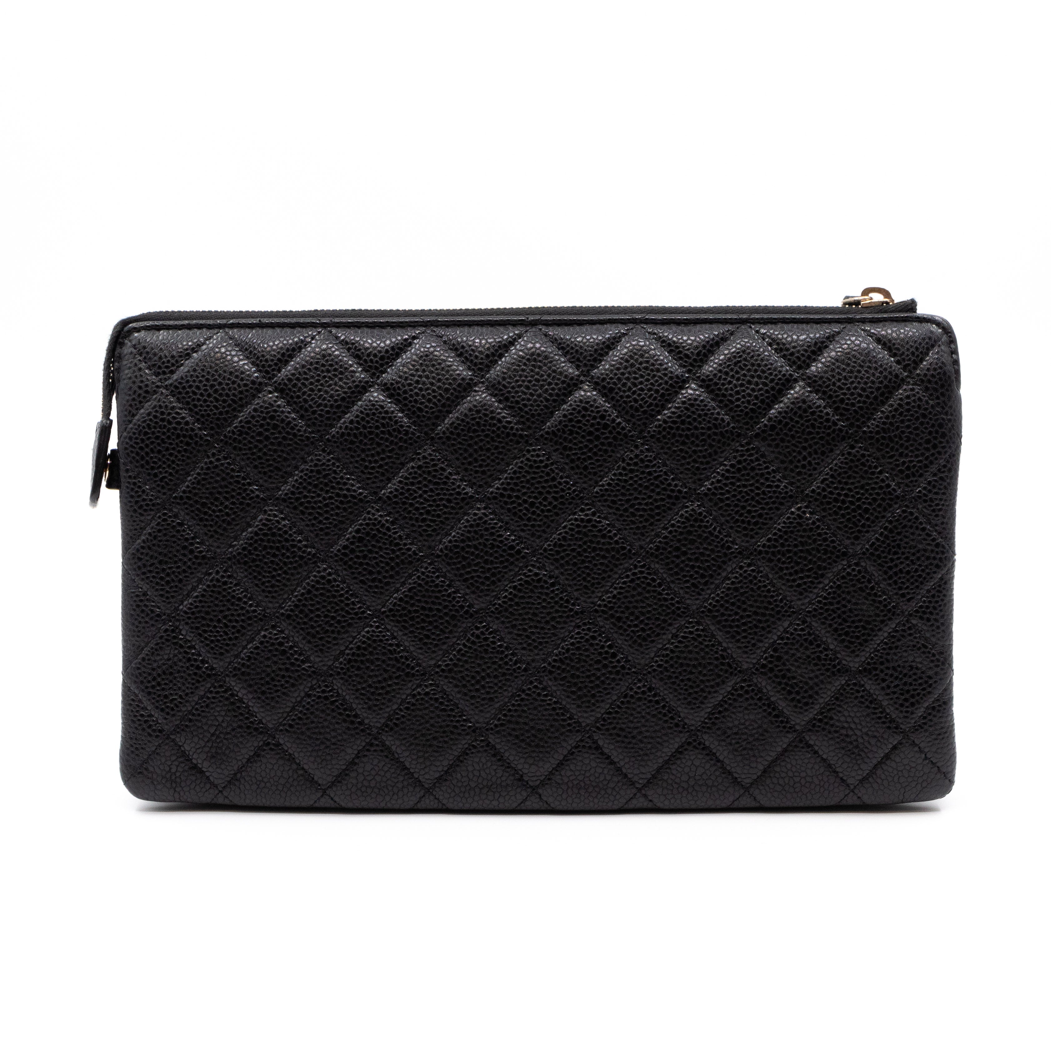 Medium Classic Zip Pouch Black Caviar