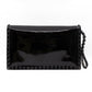 Rockstud Flap Clutch Black Patent Leather