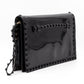 Rockstud Flap Clutch Black Patent Leather