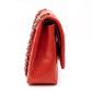 Classic Double Flap Maxi Red Lambskin Silver