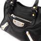 Mini City Metal Plate Black Leather