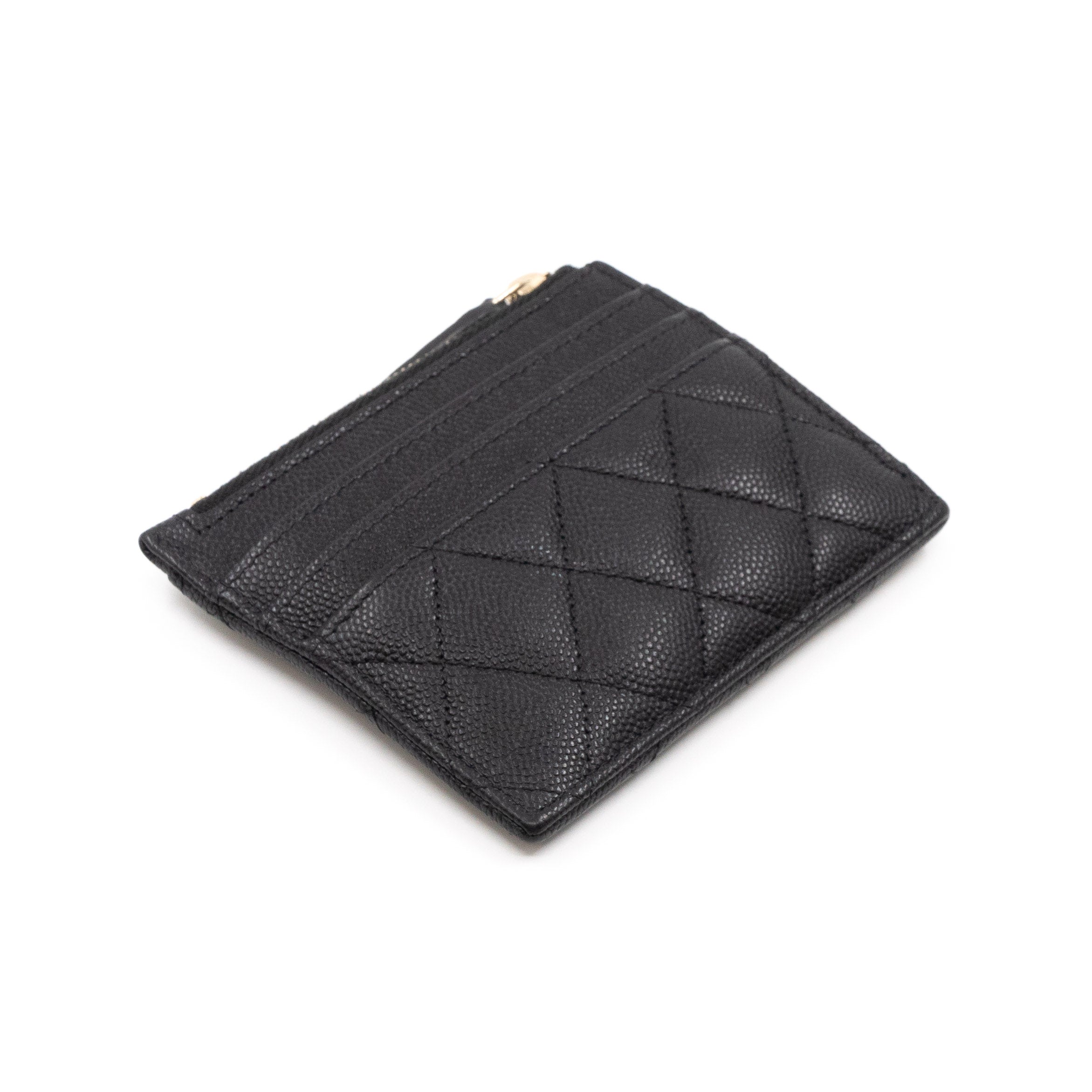 Zipped Card Holder Black Caviar