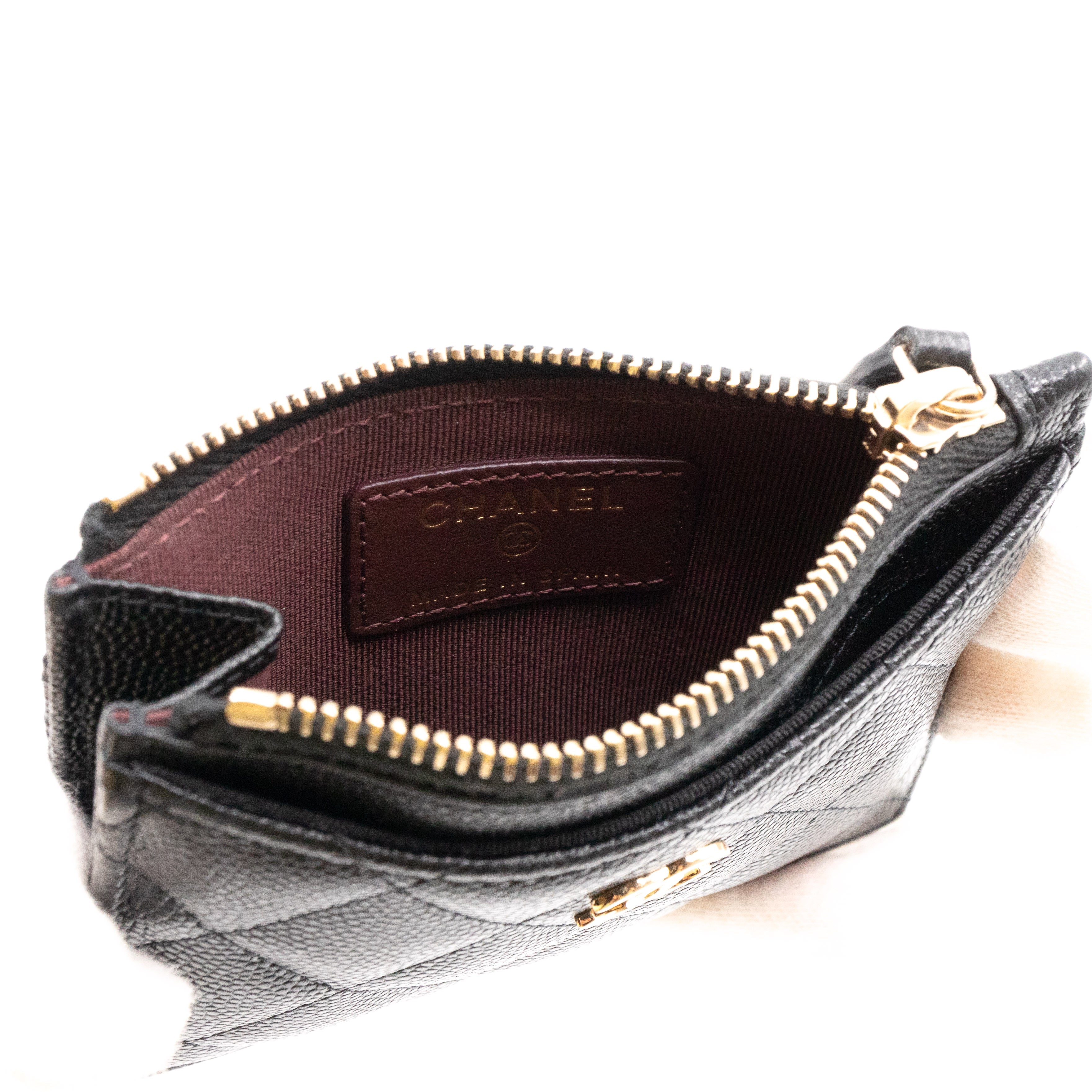 Zipped Card Holder Black Caviar