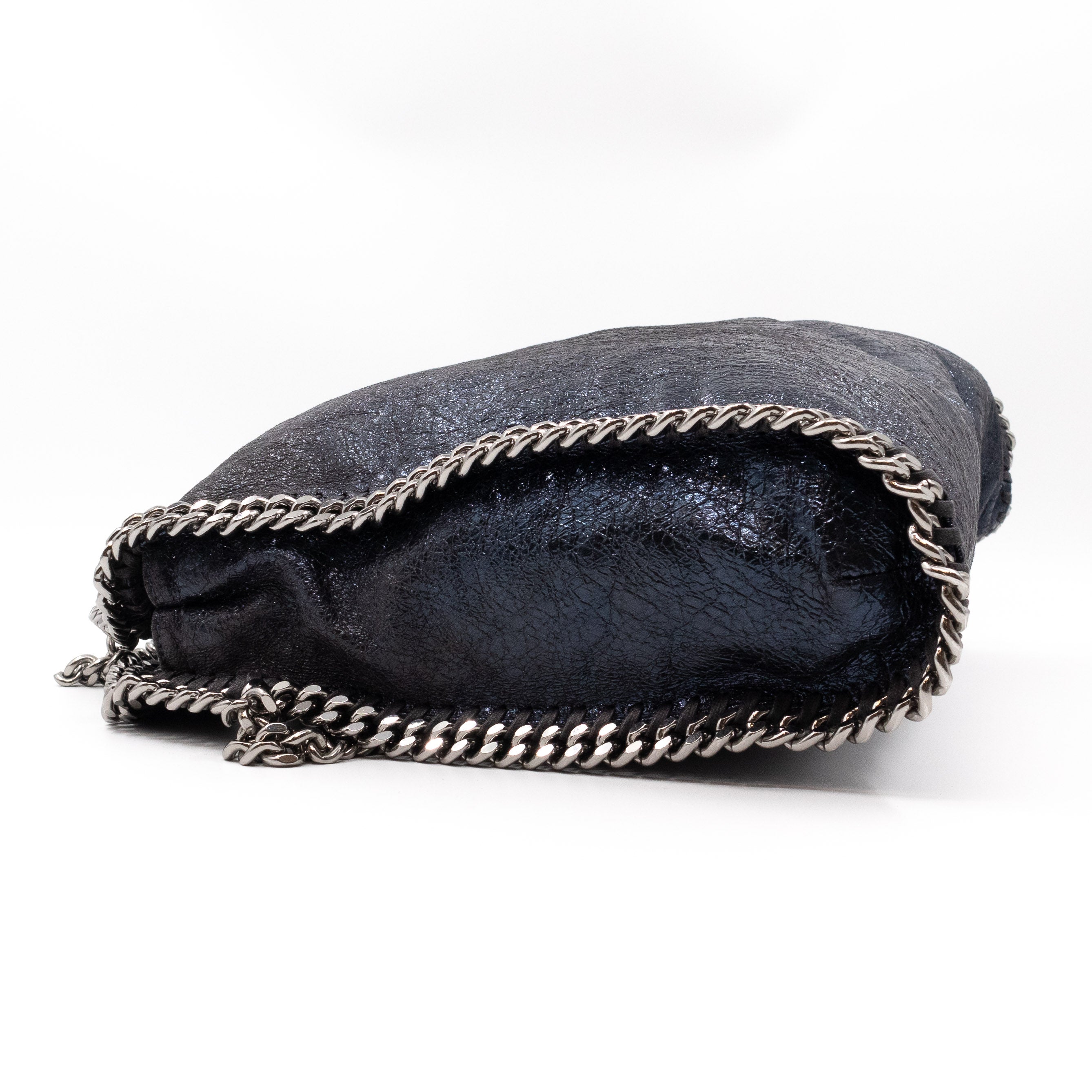 Falabella Fold Over Tote Blue Silver