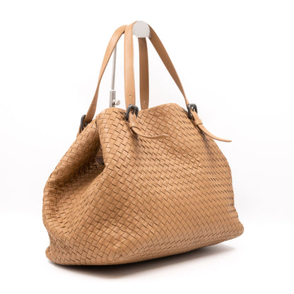 Cabat Tote Intrecciato Beige Leather