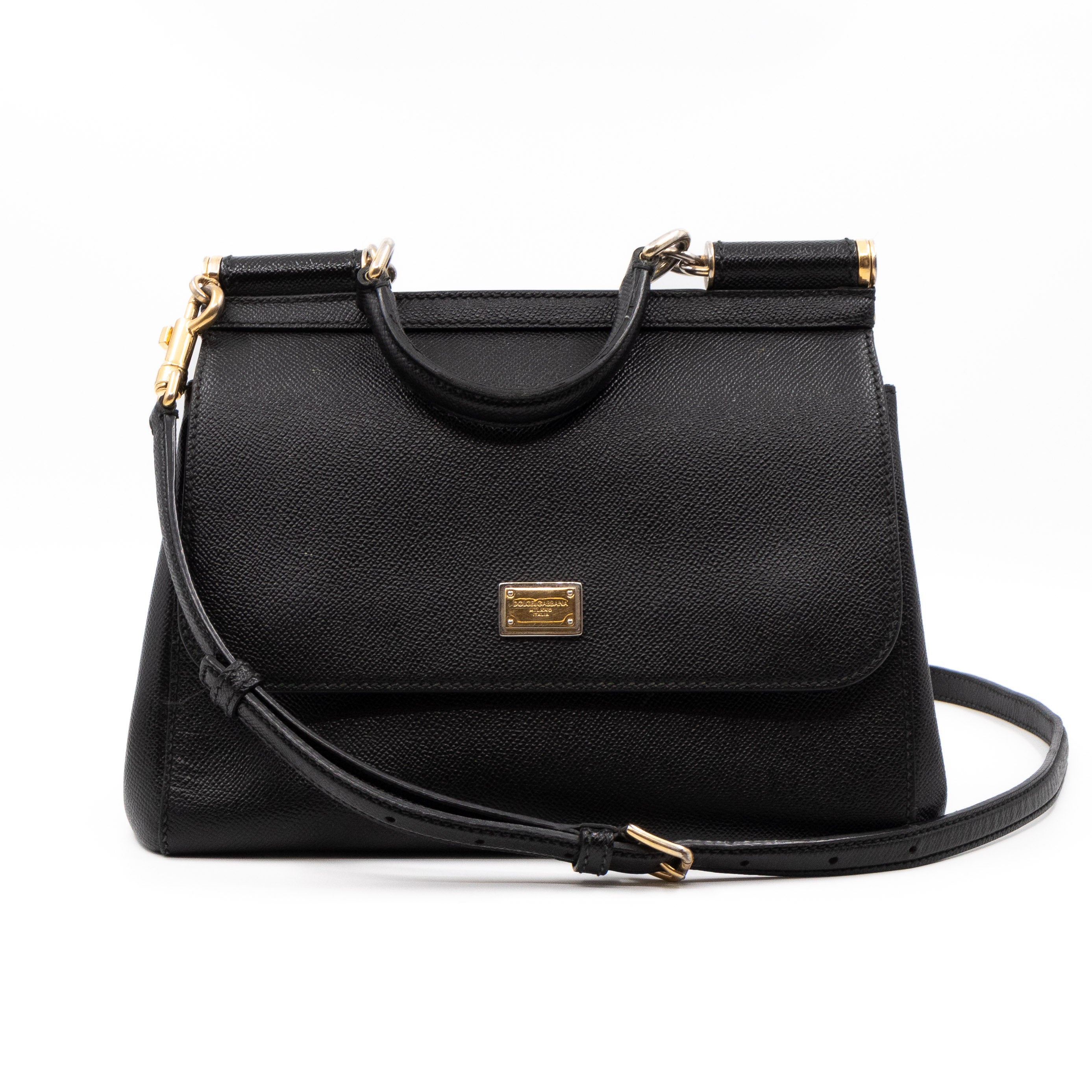 Sicily Medium Dauphine Leather Black