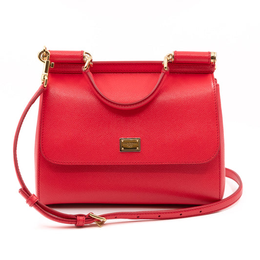 Sicily Medium Dauphine Leather Red