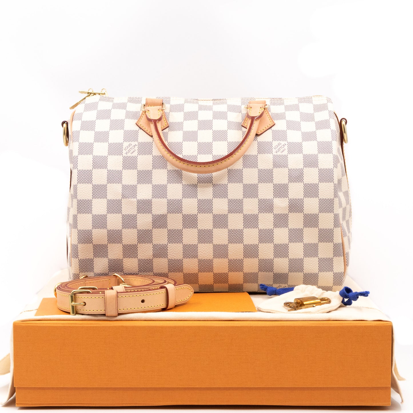 Speedy 30 Bandouliere Damier Azur