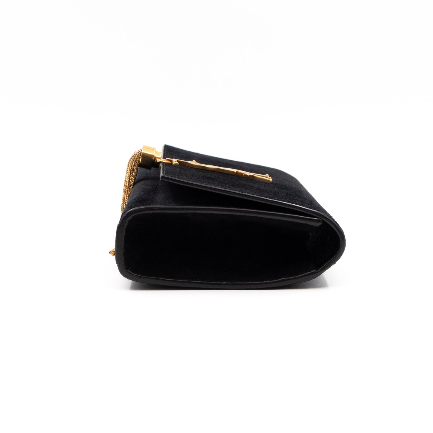 Kate Tassel Clutch Black Suede