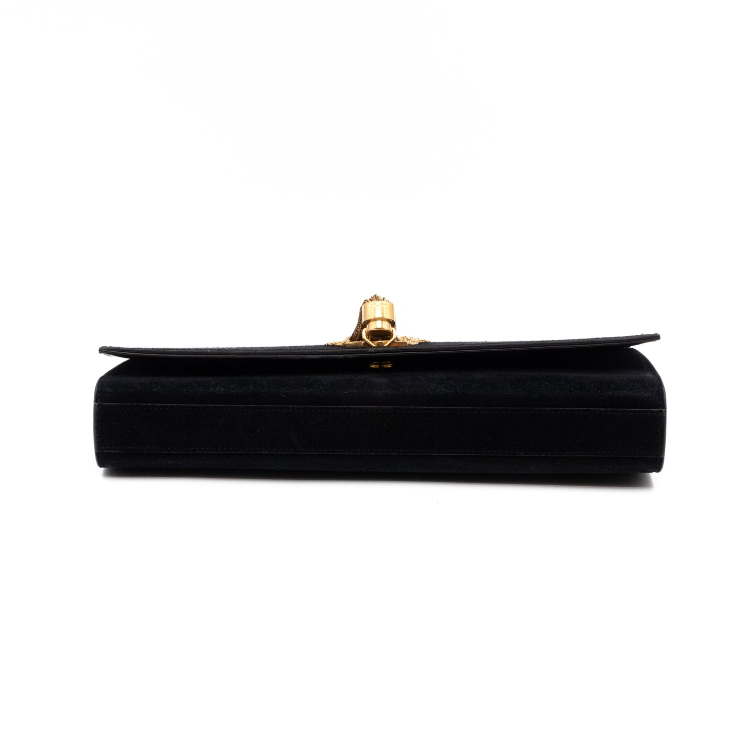 Kate Tassel Clutch Black Suede