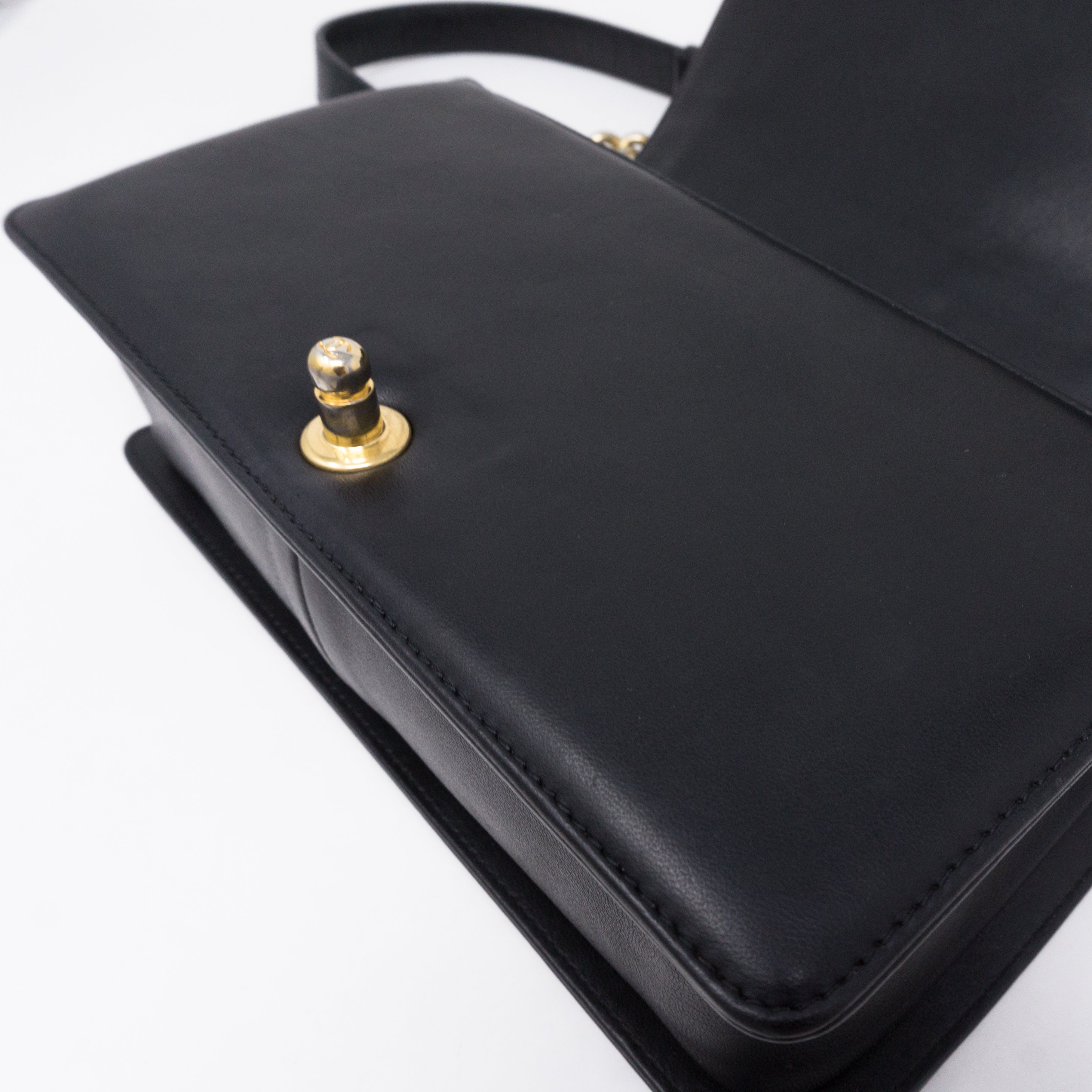 Boy Medium Black Lambskin Gold