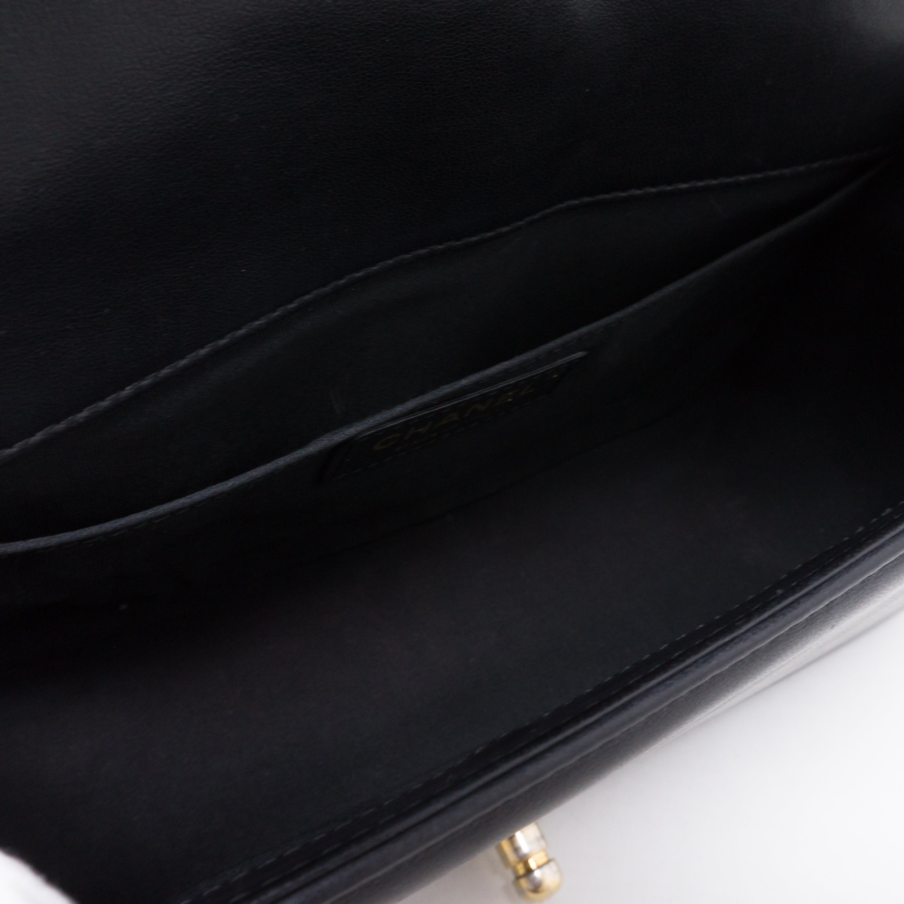 Boy Medium Black Lambskin Gold