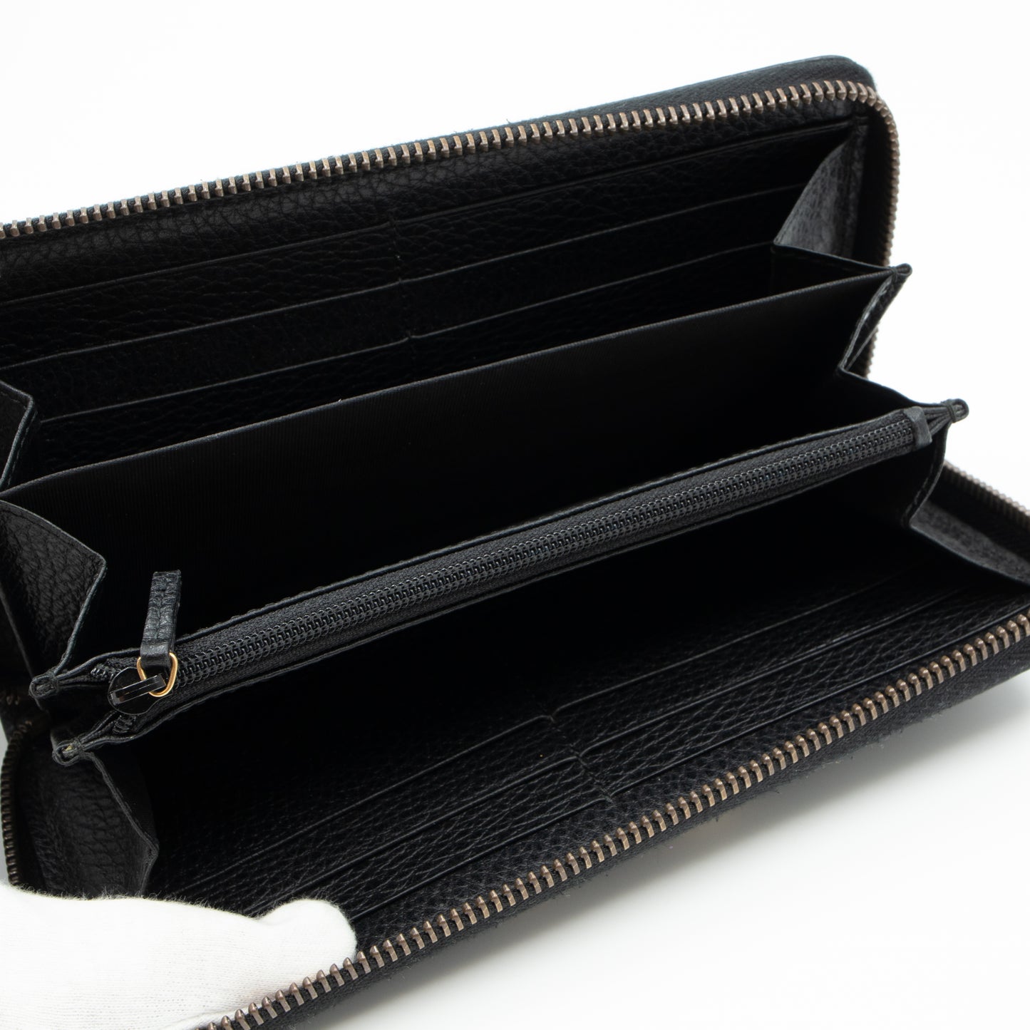 Butterfly Zip Around Wallet Black Leather