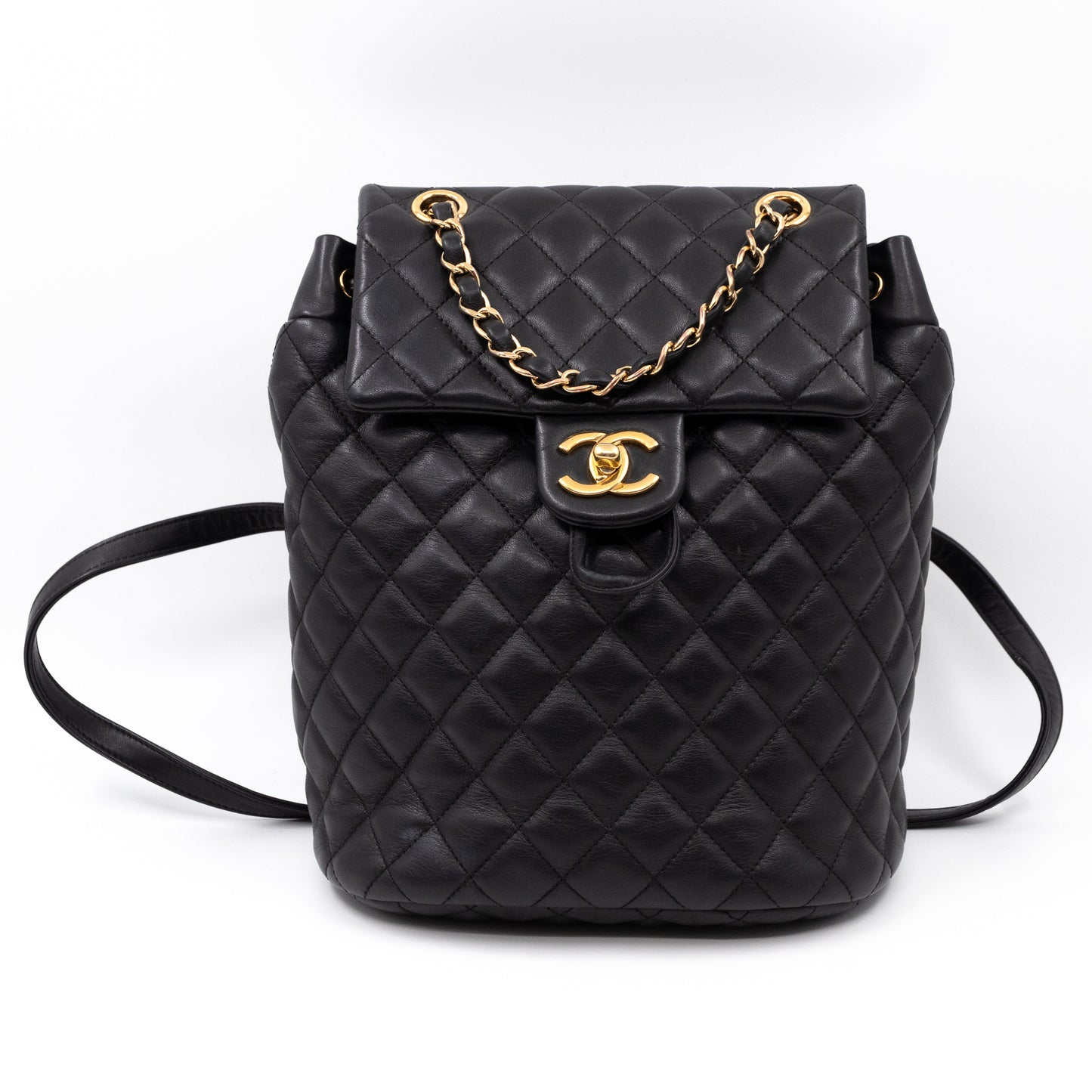 Urban Spirit Backpack Black Quilted Leather