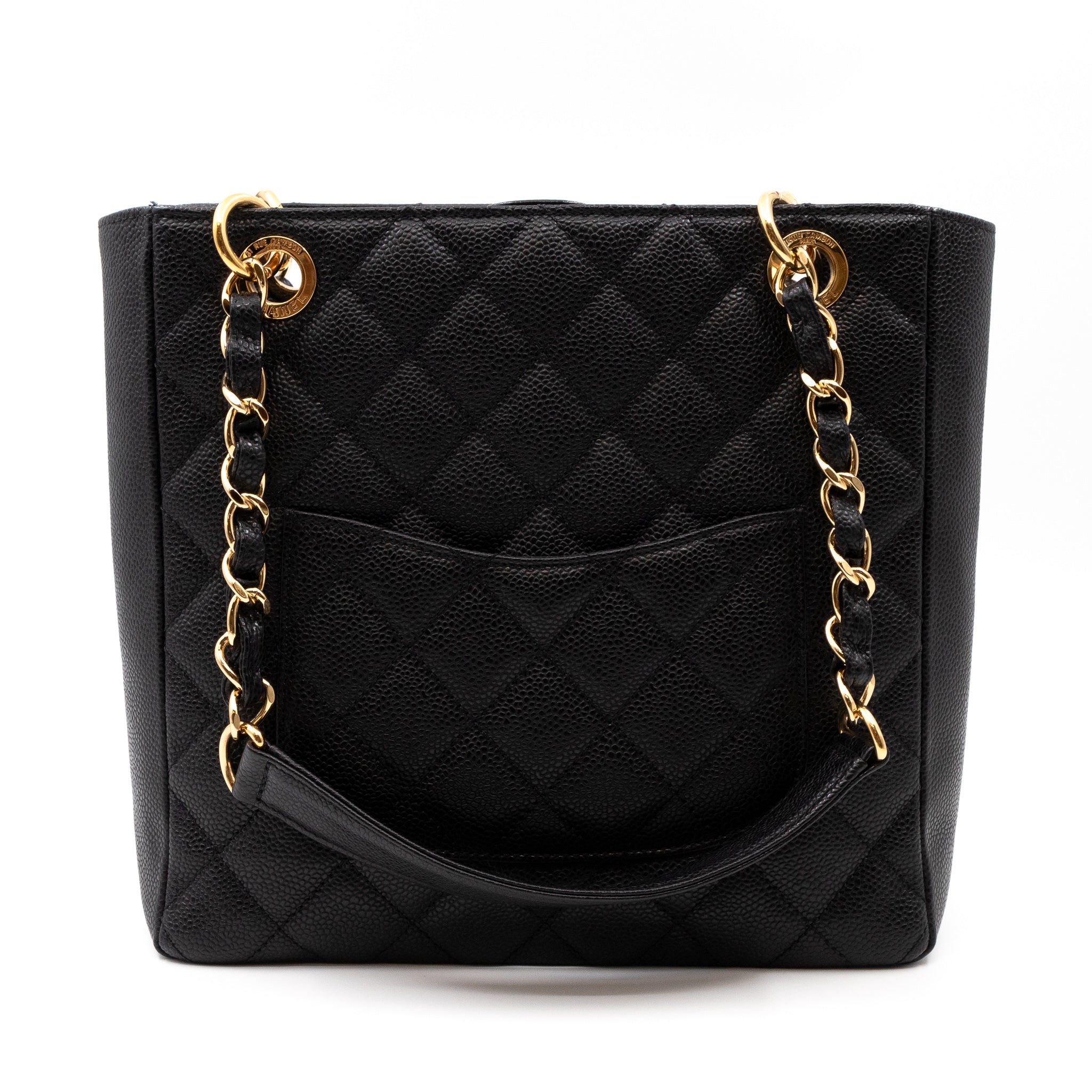 Chanel Chanel PST Petite Shopping Tote Black Caviar Gold Queen