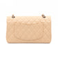 Classic Double Flap Bag Medium Beige Caviar Silver