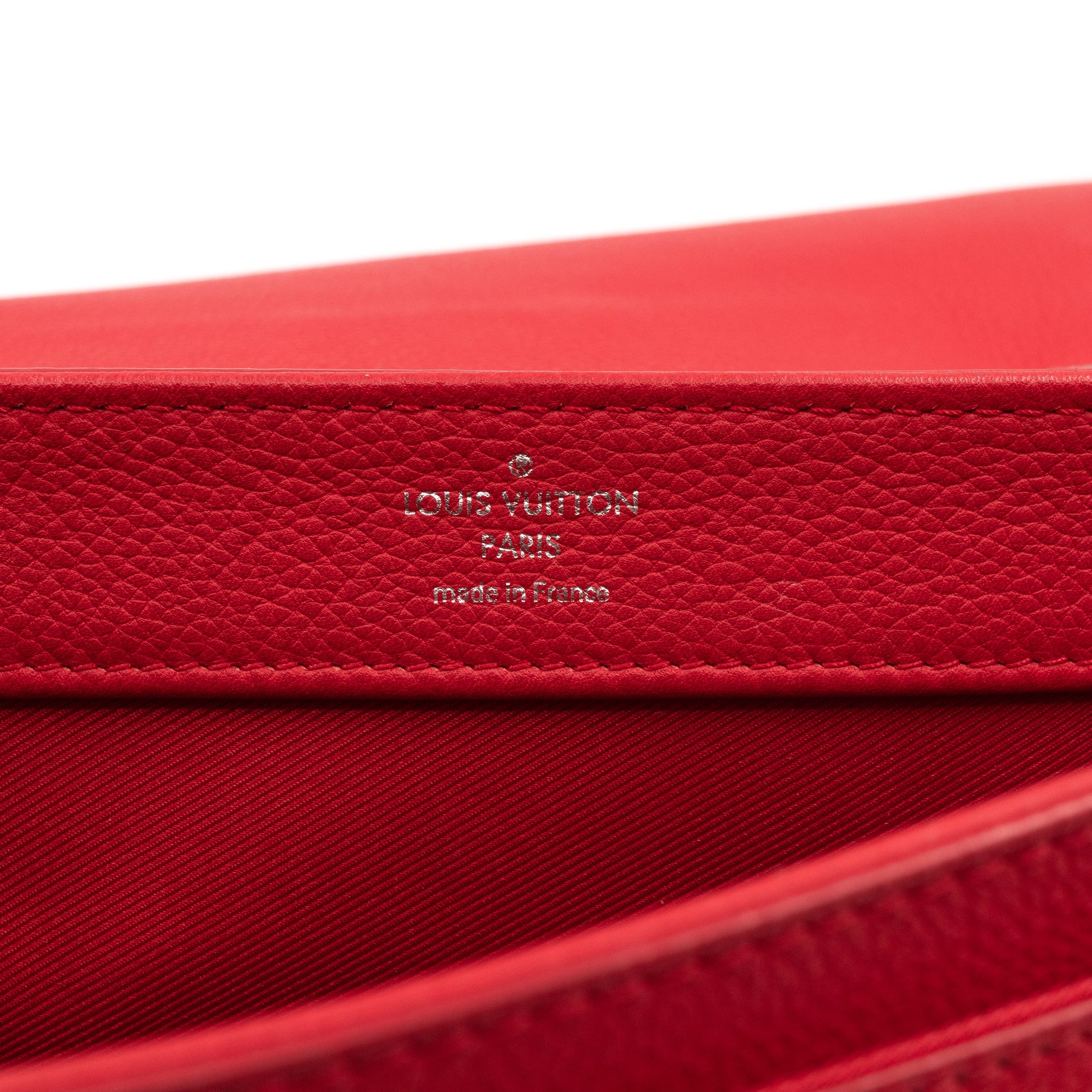 Louis Vuitton Lockme II Small Compact Calfskin Leather Wallet Red