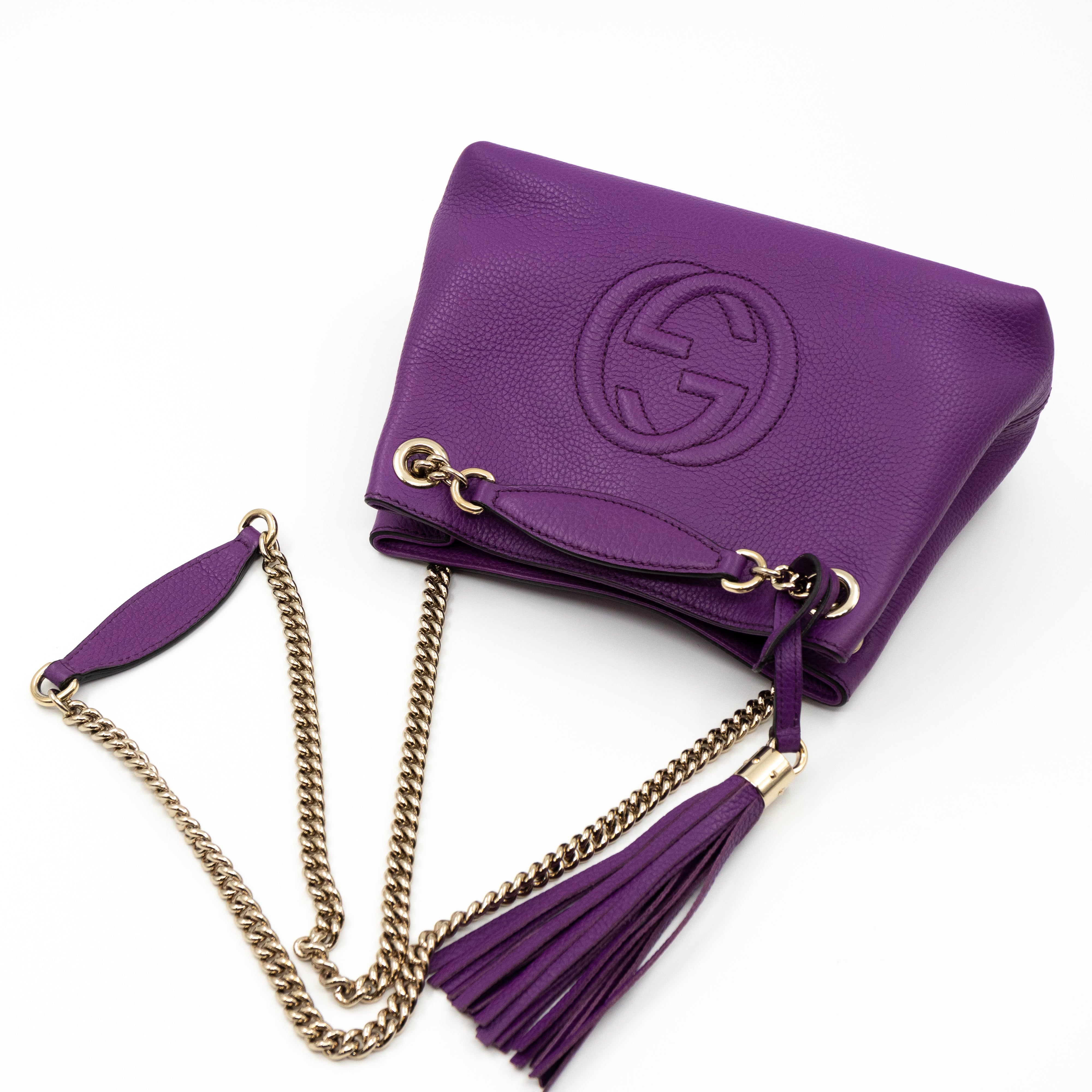 Mini Soho Chain Purple Leather